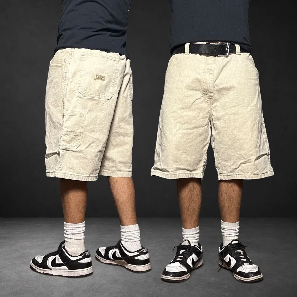 Wrangler Carpenter Shorts Tan Khaki Baggy Skater Y2K Vintage Mens Size 40